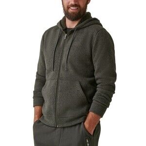 BASS OUTDOOR Men's Zero Day Sherpa-Lined Hoodie Sweatshirt Olive green L